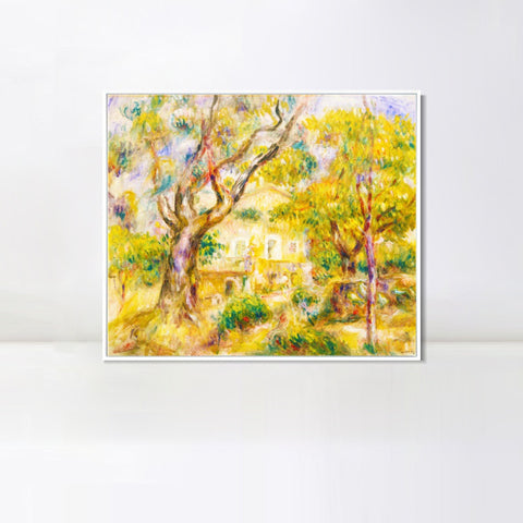 INVIN ART Framed Canvas The Farm at Les Collettes, Cagnes by Pierre Auguste Renoir Wall Art Living Room Home Office Decorations