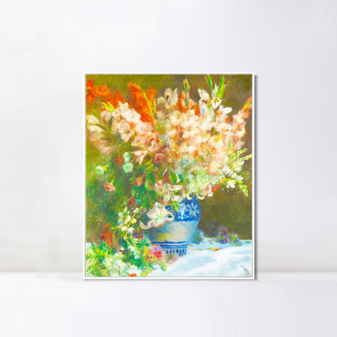 INVIN ART Framed Canvas Still Life with Flowers and Prickly Pears by Pierre Auguste Renoir Wall Art Living Room Home Office Decorations