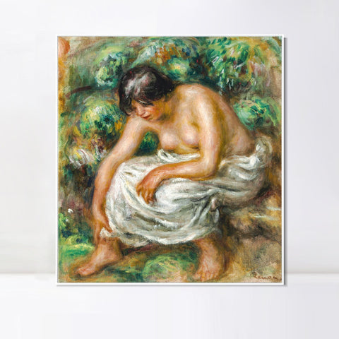 INVIN ART Framed Canvas LA TOILETTE APRÈS LE BAIN by Pierre Auguste Renoir Wall Art Living Room Home Office Decorations