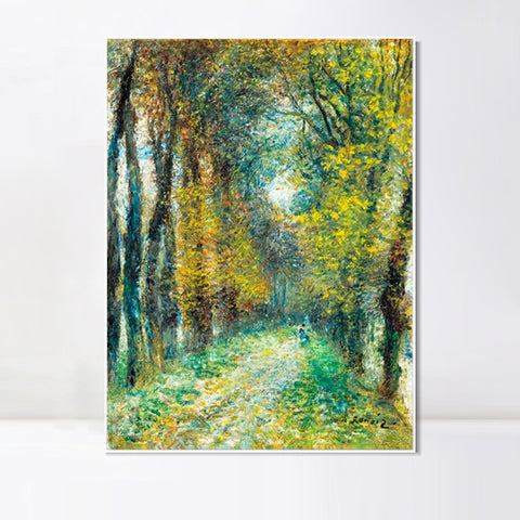 INVIN ART Framed Canvas L'Allée couverte by Pierre Auguste Renoir Wall Art Living Room Home Office Decorations