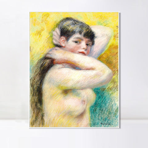 INVIN ART Framed Canvas LE TORSE NU by Pierre Auguste Renoir Wall Art Living Room Home Office Decorations