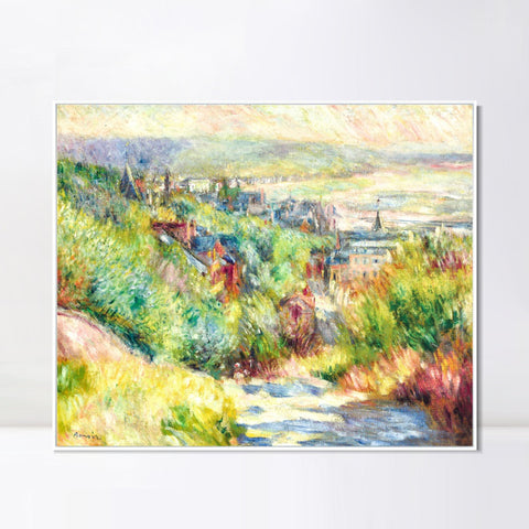INVIN ART Framed Canvas LES HAUTEURS DE TROUVILLE by Pierre Auguste Renoir Wall Art Living Room Home Office Decorations