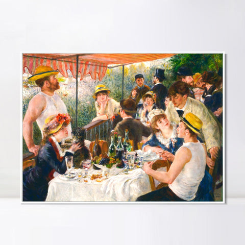 INVIN ART Framed Canvas Luncheon of the Boating Party by Pierre Auguste Renoir Wall Art Living Room Home Office Decorations