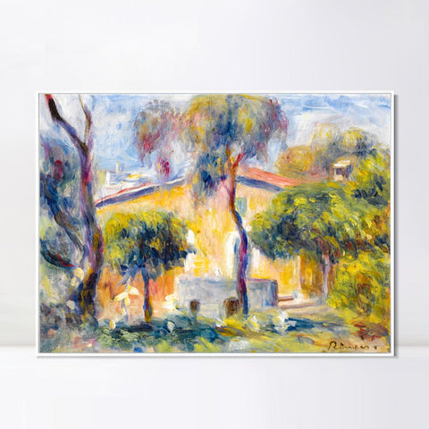 INVIN ART Framed Canvas MAISONS A CAGNES by Pierre Auguste Renoir Wall Art Living Room Home Office Decorations