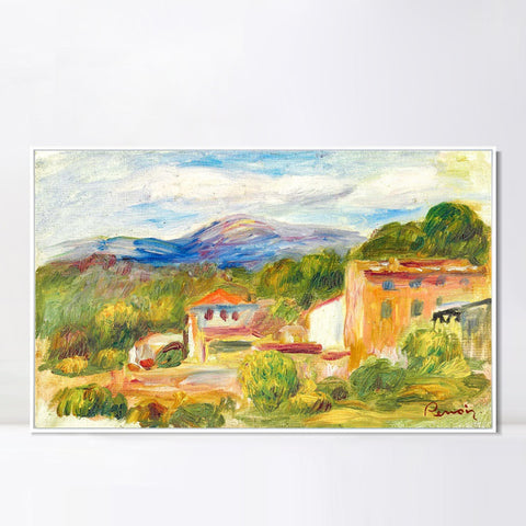 INVIN ART Framed Canvas PAYSAGE DE CAGNES by Pierre Auguste Renoir Wall Art Living Room Home Office Decorations