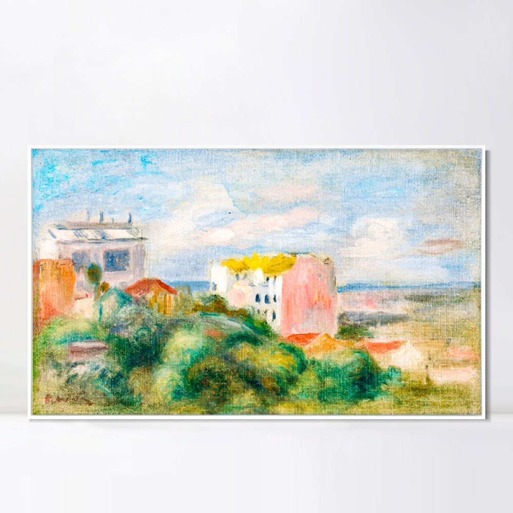 INVIN ART Framed Canvas PAYSAGE DE MONTMARTRE by Pierre Auguste Renoir Wall Art Living Room Home Office Decorations