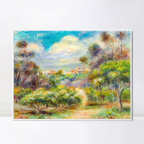 INVIN ART Framed Canvas PAYSAGE PRÈS DE CAGNES by Pierre Auguste Renoir Wall Art Living Room Home Office Decorations