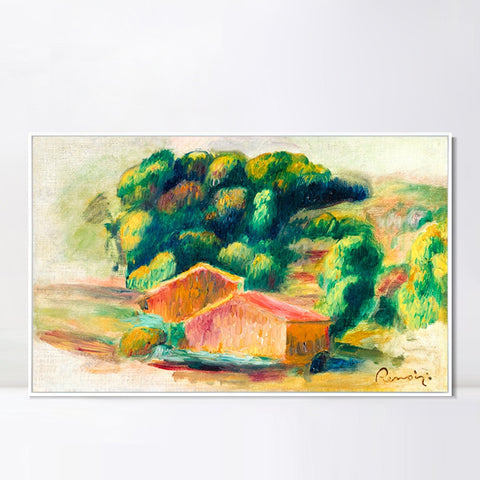 INVIN ART Framed Canvas Paysage, maisons by Pierre Auguste Renoir Wall Art Living Room Home Office Decorations