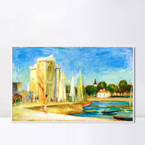 INVIN ART Framed Canvas PORT DE LA ROCHELLE by Pierre Auguste Renoir Wall Art Living Room Home Office Decorations