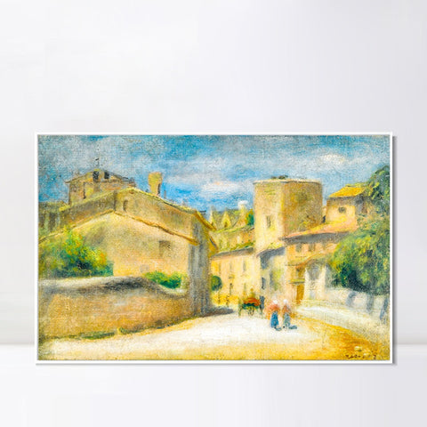 INVIN ART Framed Canvas RUE A VILLENEUVE-LES-AVIGNON by Pierre Auguste Renoir Wall Art Living Room Home Office Decorations
