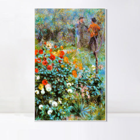 INVIN ART Framed Canvas Jardin de la rue Cortot by Pierre Auguste Renoir Wall Art Living Room Home Office Decorations