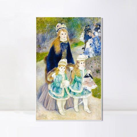 INVIN ART Framed Canvas La Promenade by Pierre Auguste Renoir Wall Art Living Room Home Office Decorations
