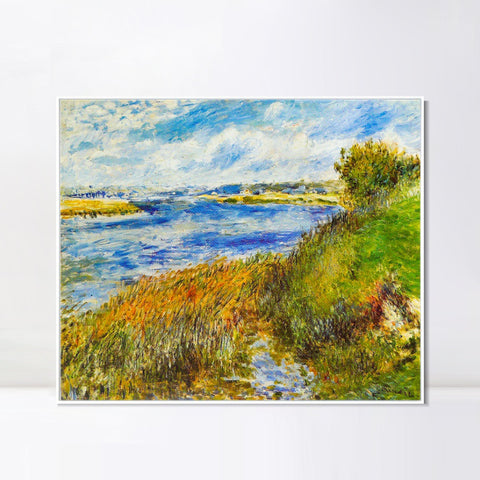 INVIN ART Framed Canvas La Seine à Champrosay by Pierre Auguste Renoir Wall Art Living Room Home Office Decorations