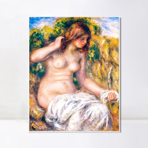 INVIN ART Framed Canvas Woman by Spring by Pierre Auguste Renoir Wall Art Living Room Home Office Decorations