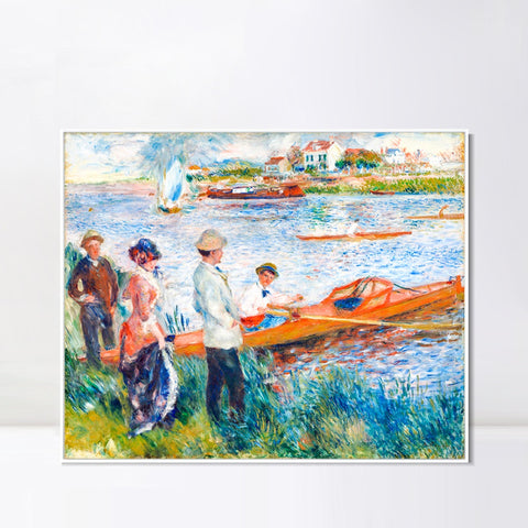 INVIN ART Framed Canvas Oarsmen at Chatou by Pierre Auguste Renoir Wall Art Living Room Home Office Decorations