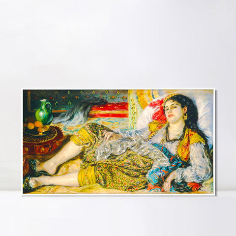 INVIN ART Framed Canvas Odalisque by Pierre Auguste Renoir Wall Art Living Room Home Office Decorations