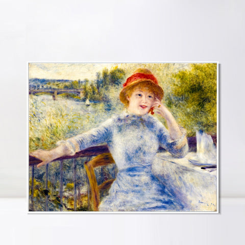INVIN ART Framed Canvas Alphonsine Fournaise by Pierre Auguste Renoir Wall Art Living Room Home Office Decorations