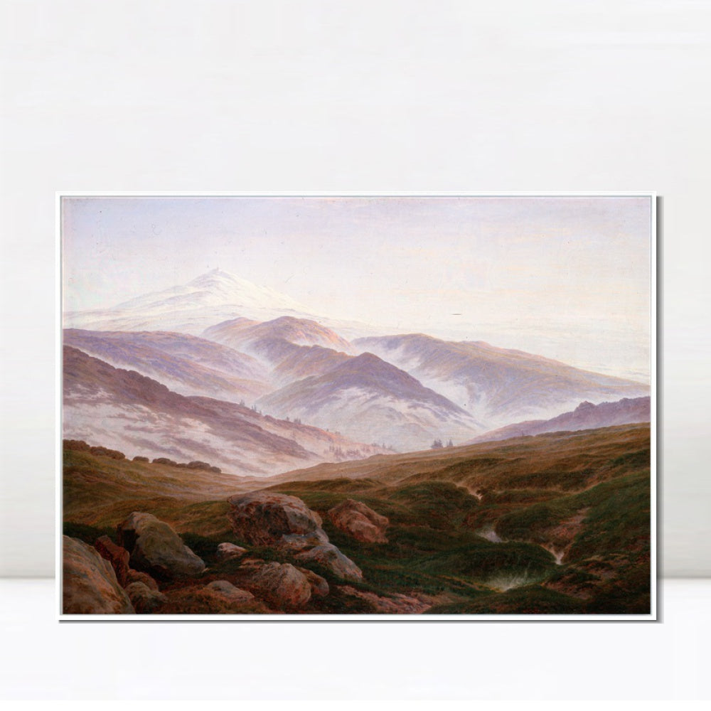 INVIN ART Framed Canvas The Giant Mountains by Caspar David Friedrich Wall Art Living Room Home Office Decorations