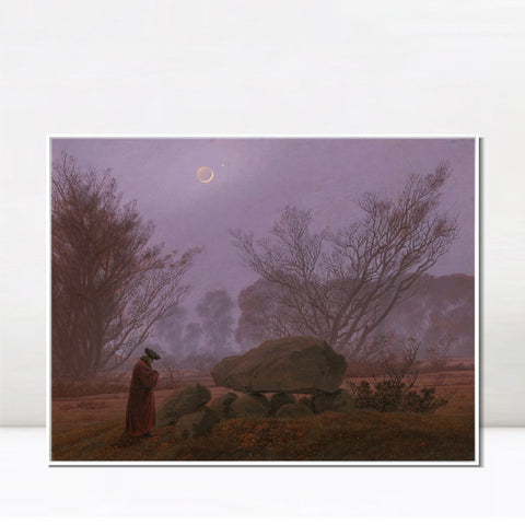 INVIN ART Framed Canvas A Walk at Dusk 1835 by Caspar David Friedrich Wall Art Living Room Home Office Decorations