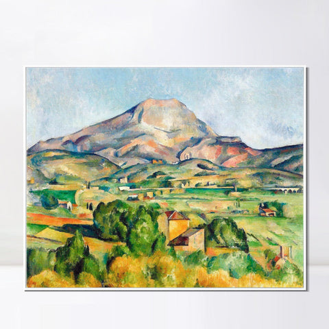 INVIN ART Framed Canvas Giclee Print Art Mont Sainte-Victoire seen from Bellevue by Paul Cezanne Wall Art Living Room Home Office Decorations