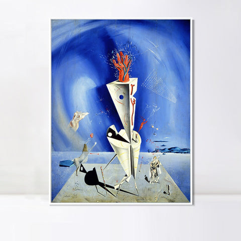 INVIN ART Framed Canvas Apparatus and Hand, 1927 by Salvador Dal Wall Art Living Room Home Office Decorations