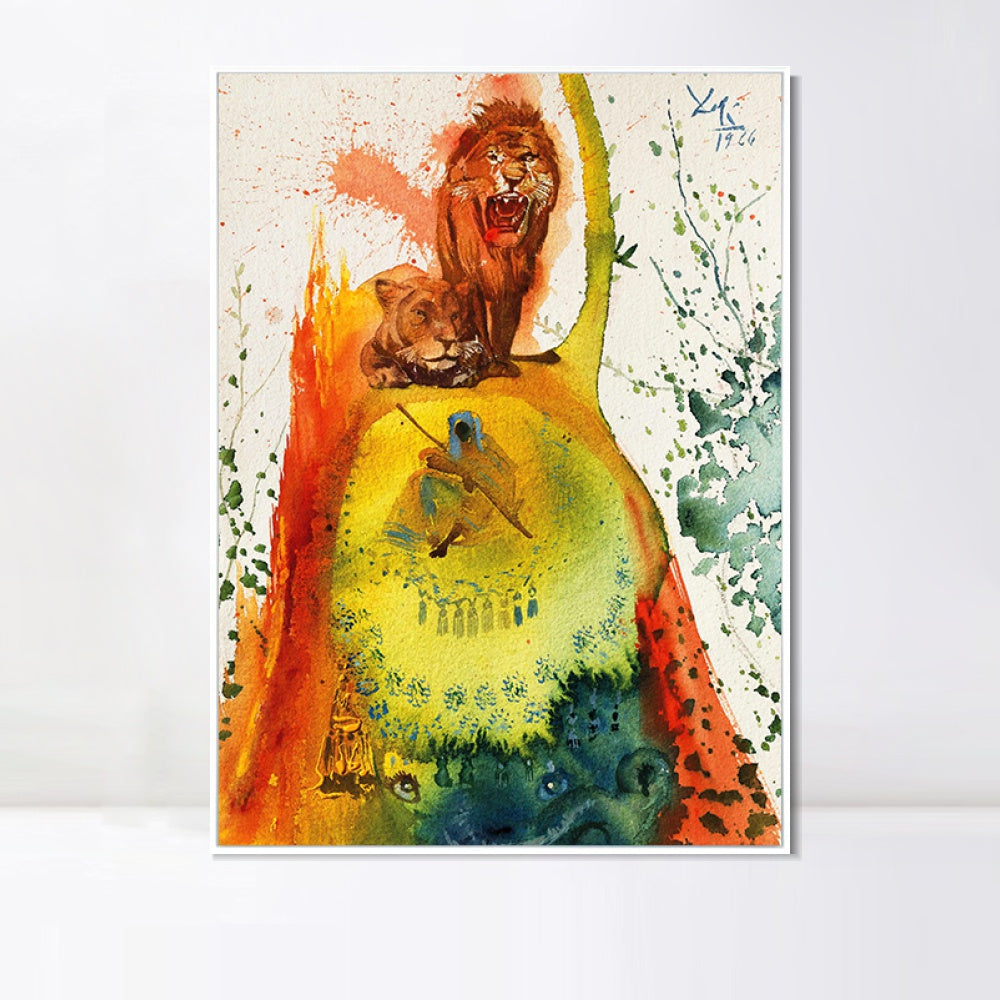 INVIN ART Framed Canvas Series#032 by Salvador Dal Wall Art Living Room Home Office Decorations