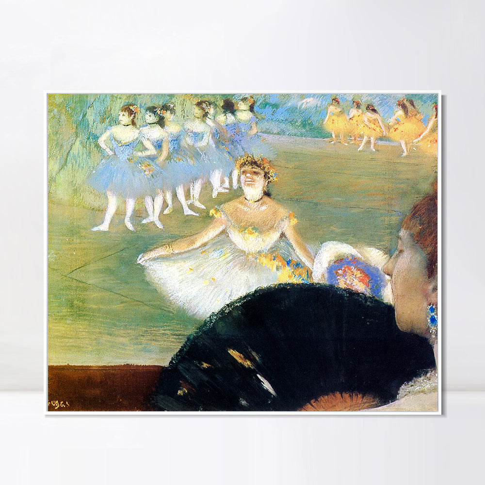 INVIN ART Framed Canvas Giclee Print Art Le Ballet sur monotype by Edgar Degas Wall Art