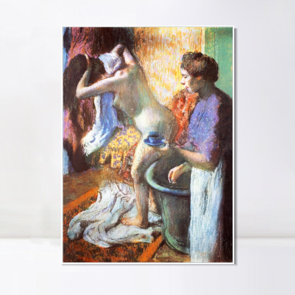 INVIN ART Framed Canvas Giclee Print Art Le petit d篓娄jeuner 篓陇 la sortie du bain by Edgar Degas Wall Art