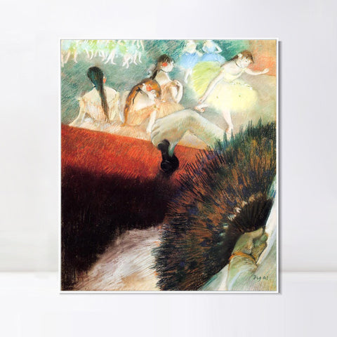 INVIN ART Framed Canvas Giclee Print Art At the Ballet by Edgar Degas Wall Art Living Room Home Office Decorations