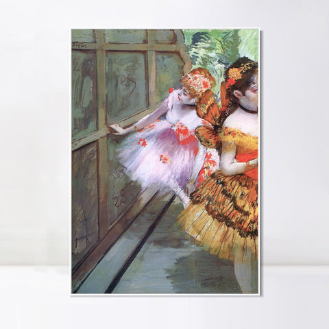 INVIN ART Framed Canvas Giclee Print Art Ballet Dancers in Butterfly Costumes by Edgar Degas Wall Art Living Room Home Office Decorations