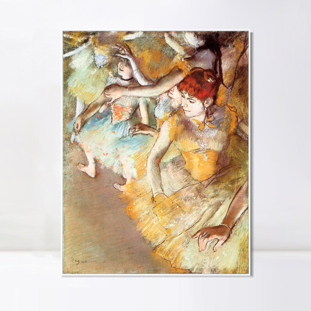INVIN ART Framed Canvas Giclee Print Art Ballet Dancers on the Stage by Edgar Degas Wall Art