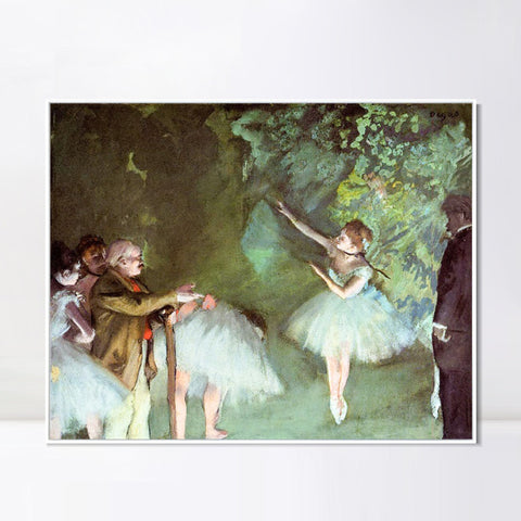 INVIN ART Framed Canvas Giclee Print Art Ballet Rehearsal by Edgar Degas Wall Art Living Room Home Office Decorations
