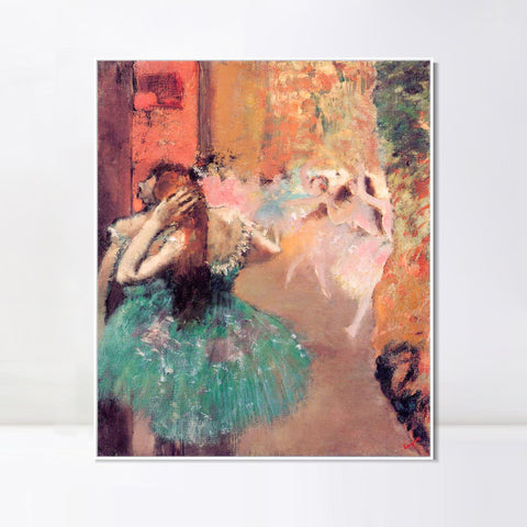 INVIN ART Framed Canvas Giclee Print Art Ballet Scene by Edgar Degas Wall Art Living Room Home Office Decorations