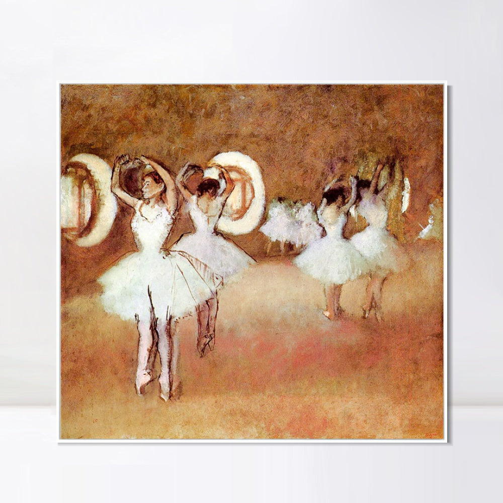 INVIN ART Framed Canvas Giclee Print Art Dance Rehearsal in the Studio of the Opera by Edgar Degas Wall Art