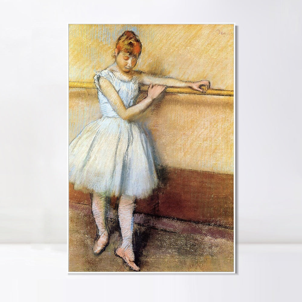 INVIN ART Framed Canvas Giclee Print Art Dancer at the Barre by Edgar Degas Wall Art