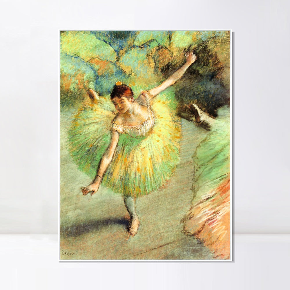 INVIN ART Framed Canvas Giclee Print Art Dancer Tilting by Edgar Degas Wall Art