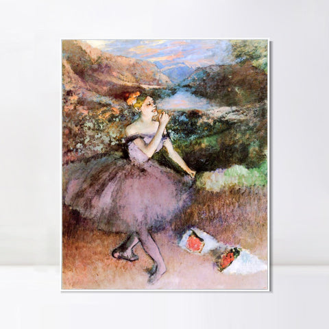 INVIN ART Framed Canvas Giclee Print Art Dancer with Bouquets by Edgar Degas Wall Art Living Room Home Office Decorations