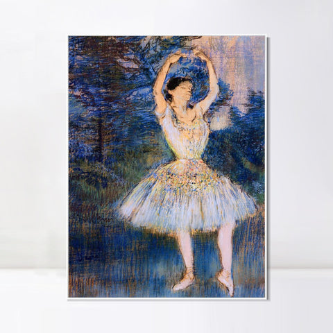 INVIN ART Framed Canvas Giclee Print Art Dancer with Raised Arms by Edgar Degas Wall Art Living Room Home Office Decorations