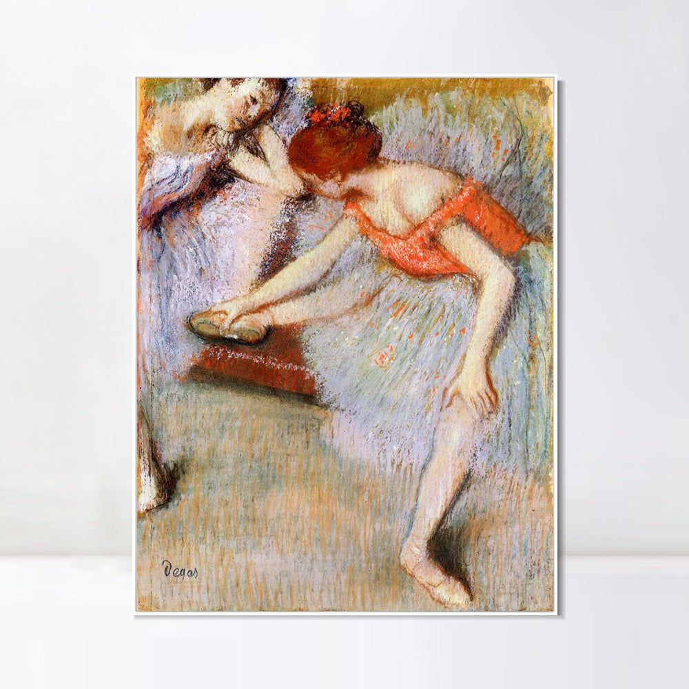 INVIN ART Framed Canvas Giclee Print Art Dancers, 1895 by Edgar Degas Wall Art