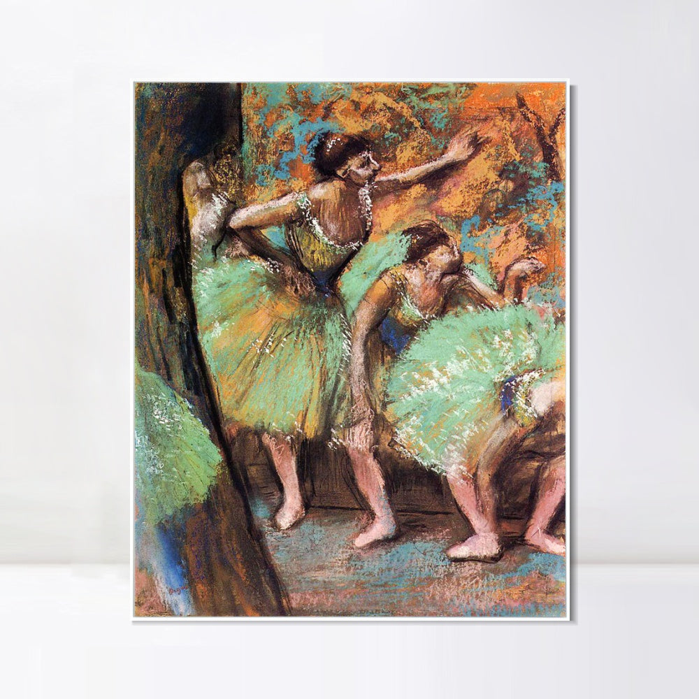 INVIN ART Framed Canvas Giclee Print Art Dancers, 1898 by Edgar Degas Wall Art