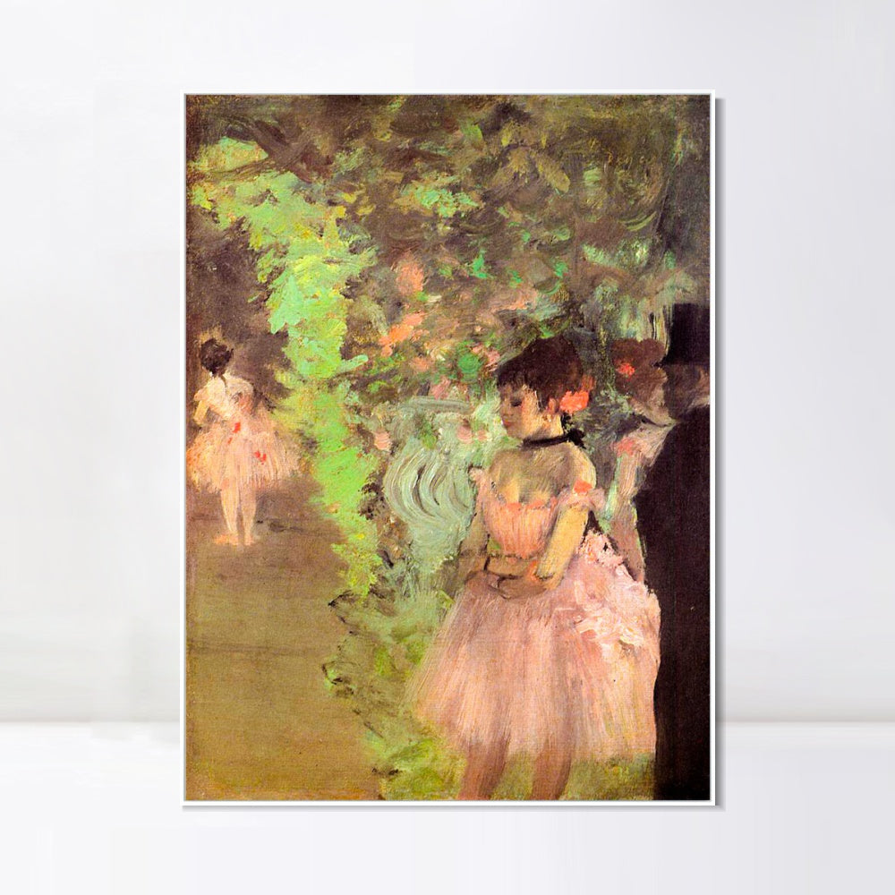 INVIN ART Framed Canvas Giclee Print Art Dancers Backstage, 1872 by Edgar Degas Wall Art