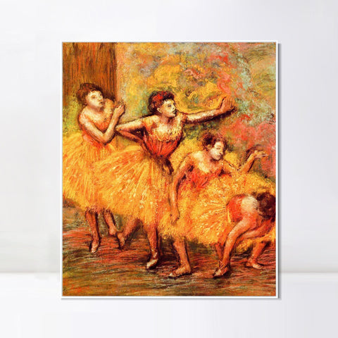 INVIN ART Framed Canvas Giclee Print Art Four Dancers,circa 1903 by Edgar Degas Wall Art Living Room Home Office Decorations