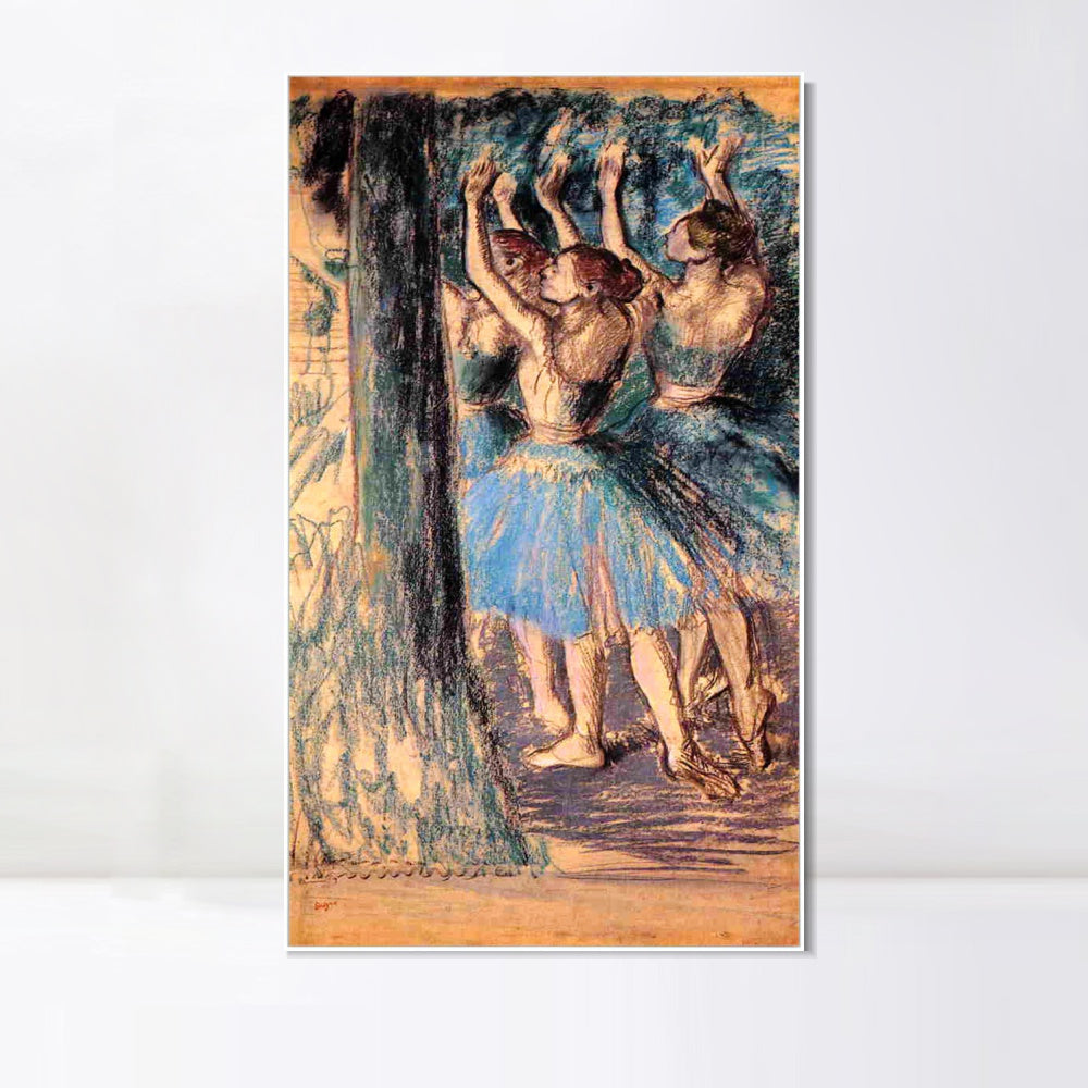 INVIN ART Framed Canvas Giclee Print Art Group of Dancers, Tree D篓娄cor by Edgar Degas Wall Art