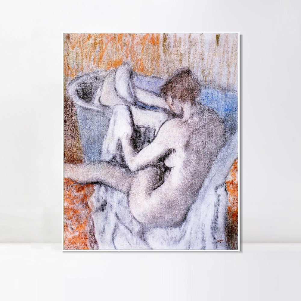 INVIN ART Framed Canvas Giclee Print Art La Toilette apres le Bain,1886-1890 by Edgar Degas Wall Art