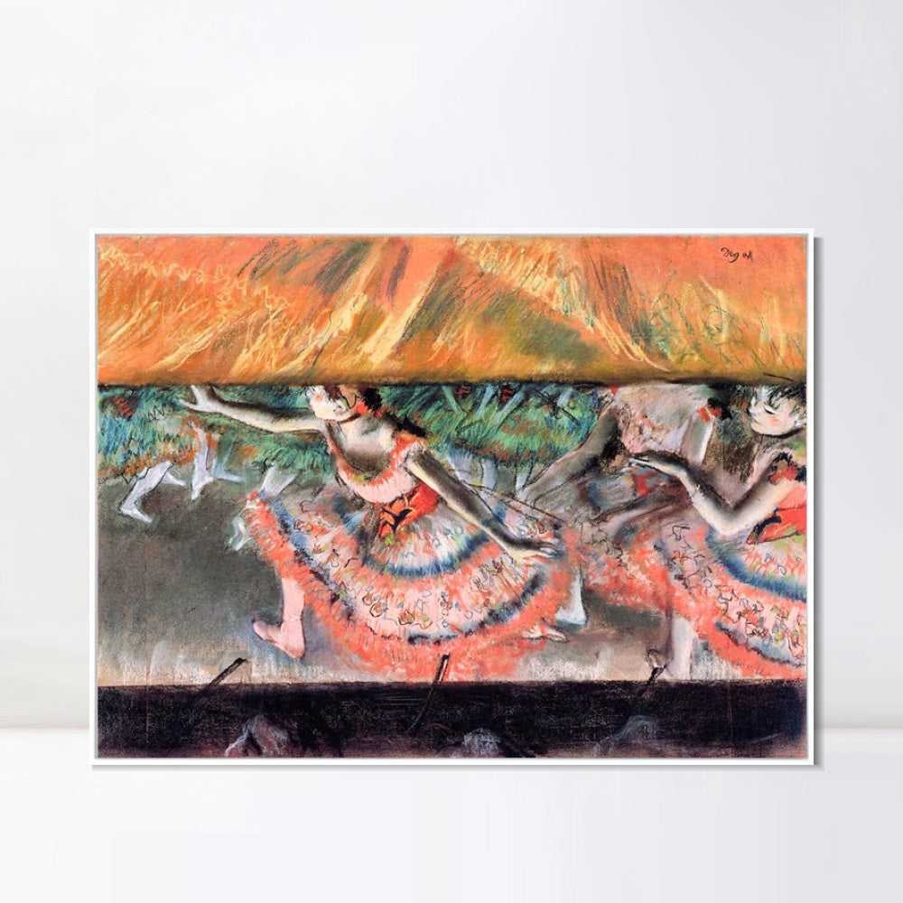 INVIN ART Framed Canvas Giclee Print Art Lowering the Curtain - circa 1880 by Edgar Degas Wall Art
