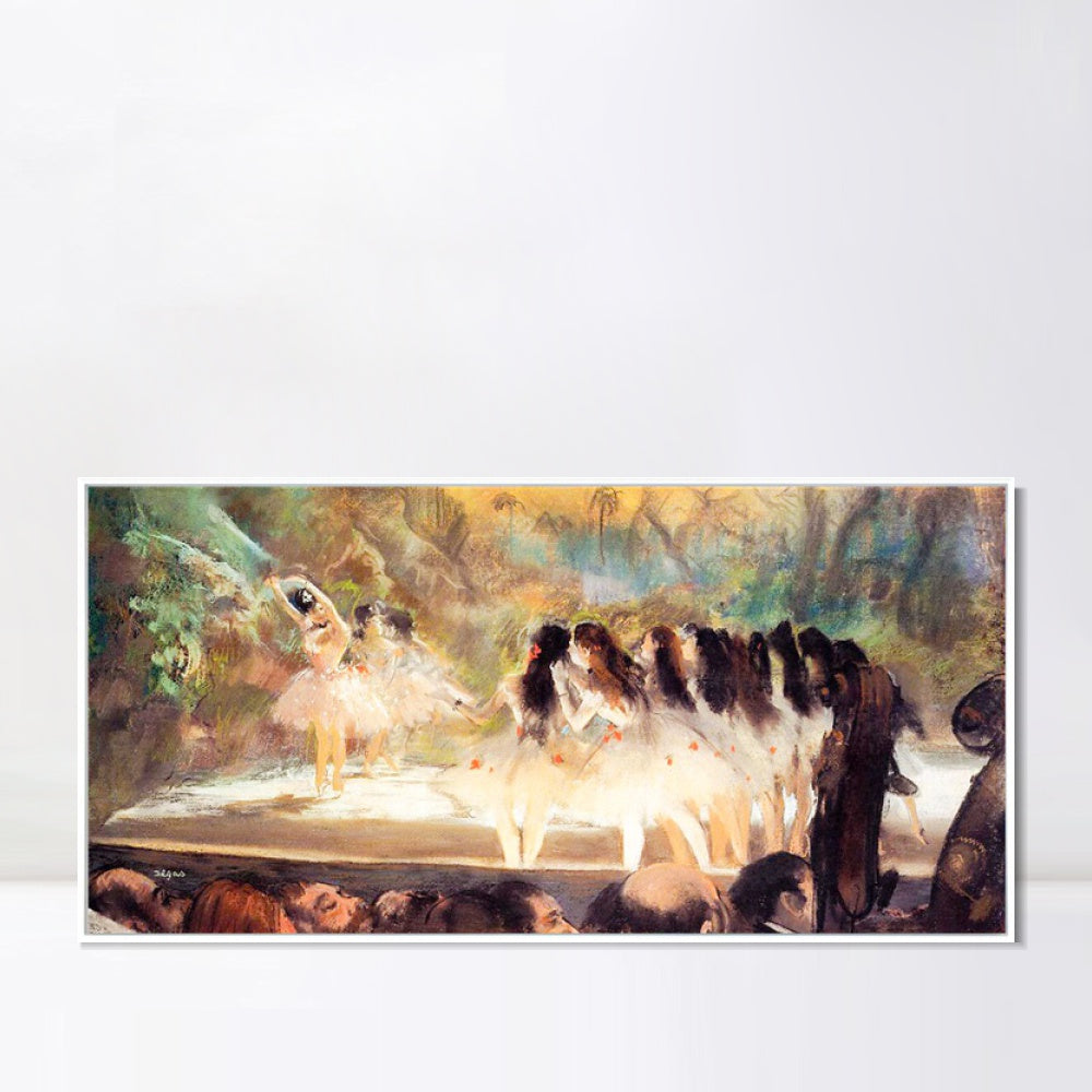 INVIN ART Framed Canvas Giclee Print Art Ballet at the Paris Opers,1877 by Edgar Degas Wall Art