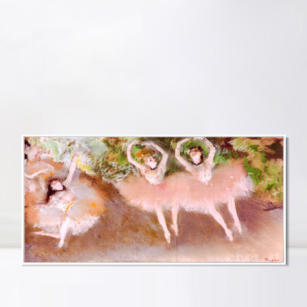INVIN ART Framed Canvas Giclee Print Art Ballet Scene,circa 1879 by Edgar Degas Wall Art
