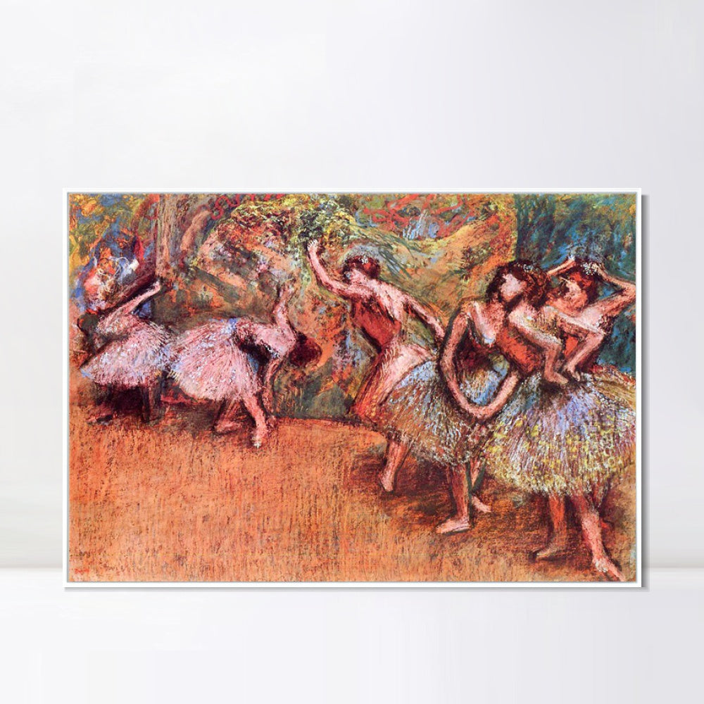 INVIN ART Framed Canvas Giclee Print Art Ballet Scene,circa 1907 by Edgar Degas Wall Art