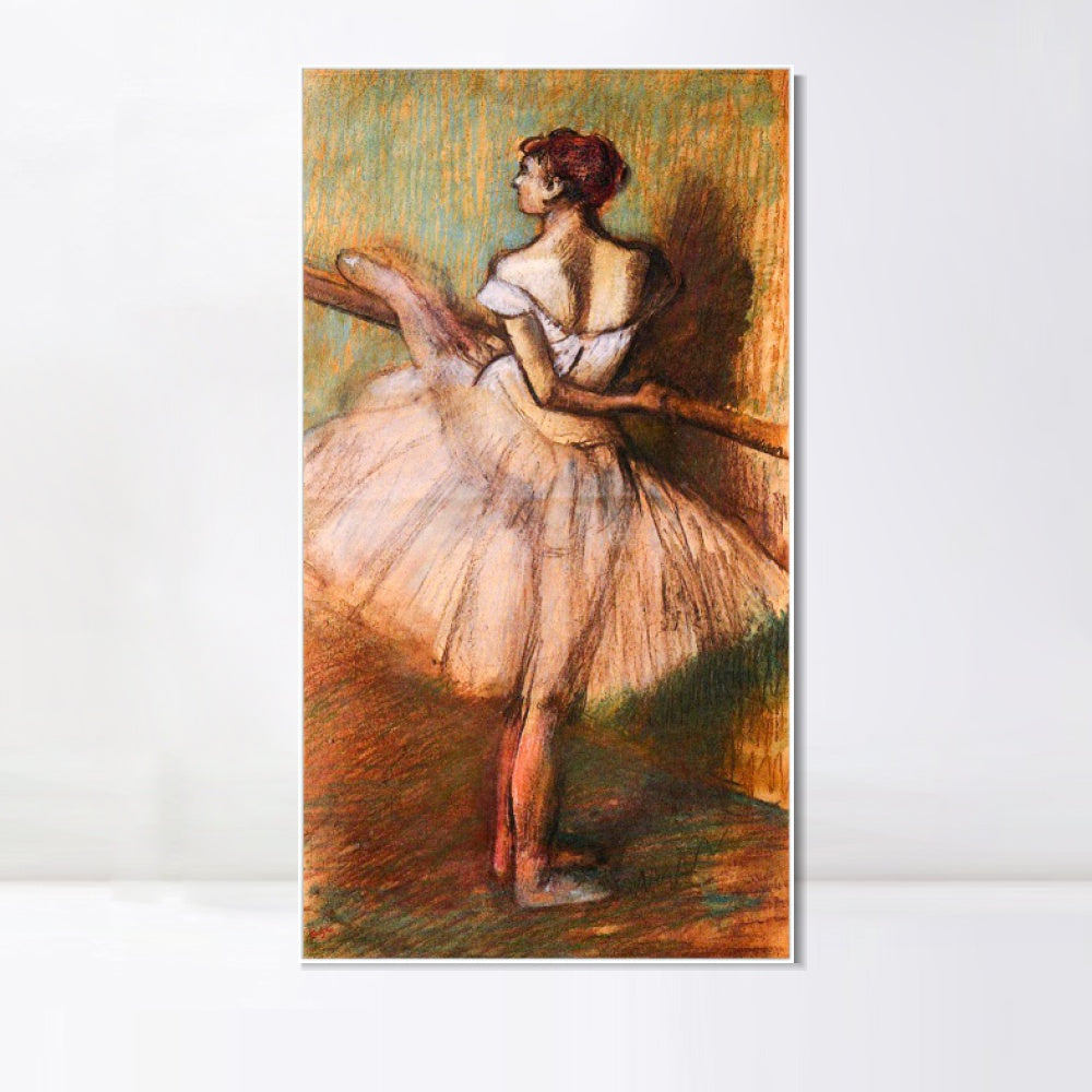 INVIN ART Framed Canvas Giclee Print Art Dancer at the Barre,circa 1884-1888 by Edgar Degas Wall Art
