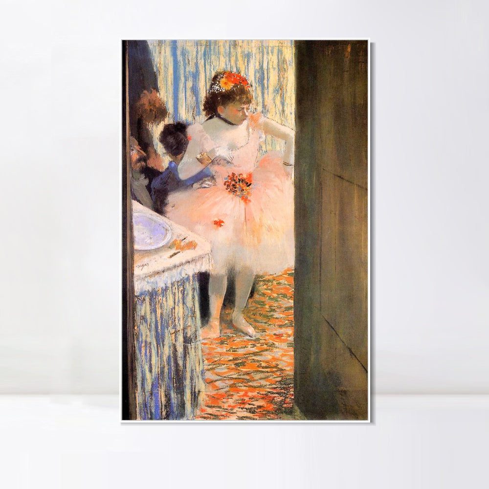 INVIN ART Framed Canvas Giclee Print Art Dancer in Her Dressing Room,circa 1880 by Edgar Degas Wall Art